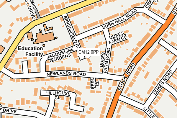 CM12 0PP map - OS OpenMap – Local (Ordnance Survey)