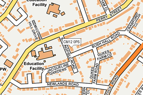 CM12 0PS map - OS OpenMap – Local (Ordnance Survey)