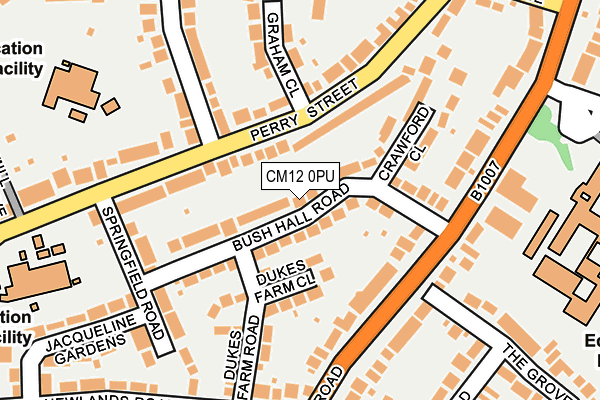 CM12 0PU map - OS OpenMap – Local (Ordnance Survey)