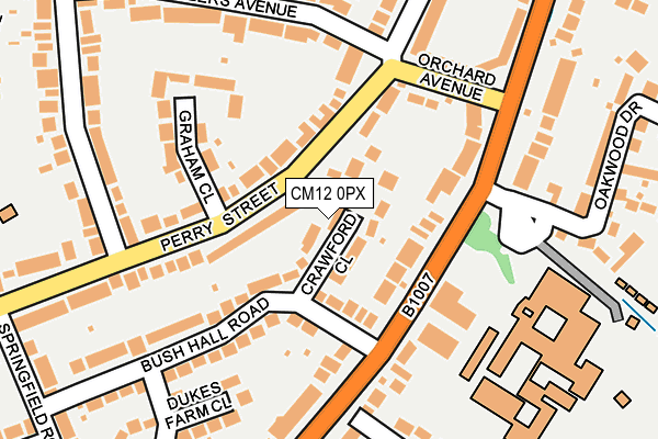 CM12 0PX map - OS OpenMap – Local (Ordnance Survey)