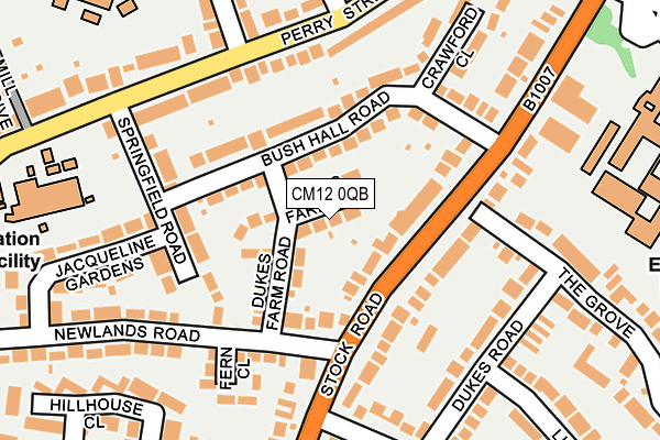 CM12 0QB map - OS OpenMap – Local (Ordnance Survey)