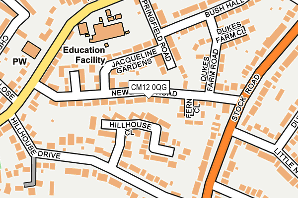 CM12 0QG map - OS OpenMap – Local (Ordnance Survey)