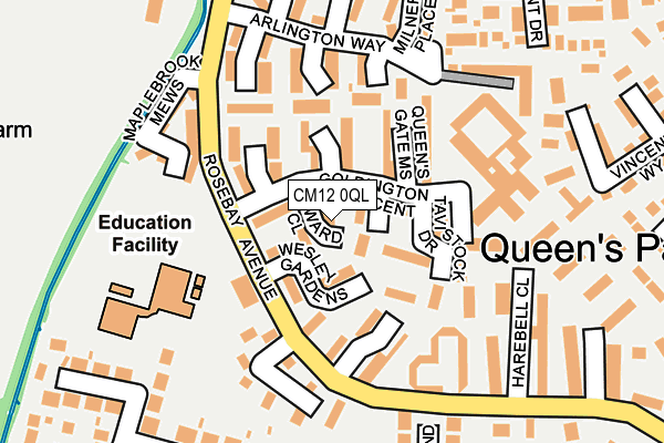 CM12 0QL map - OS OpenMap – Local (Ordnance Survey)