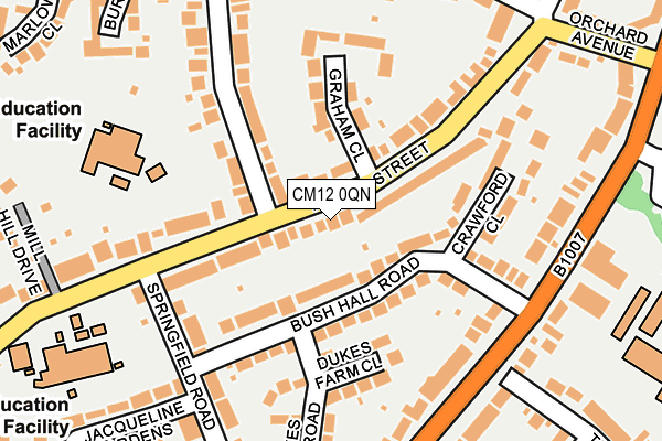 CM12 0QN map - OS OpenMap – Local (Ordnance Survey)