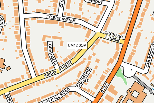 CM12 0QP map - OS OpenMap – Local (Ordnance Survey)