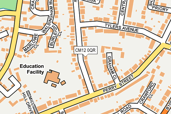 CM12 0QR map - OS OpenMap – Local (Ordnance Survey)