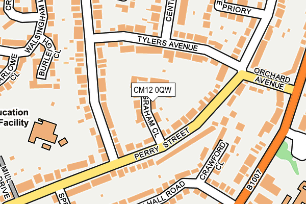 CM12 0QW map - OS OpenMap – Local (Ordnance Survey)