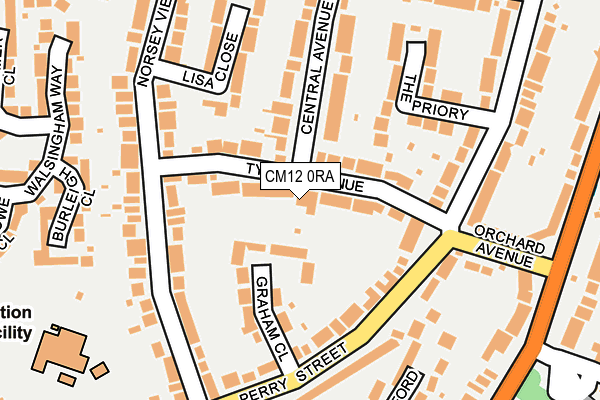 CM12 0RA map - OS OpenMap – Local (Ordnance Survey)