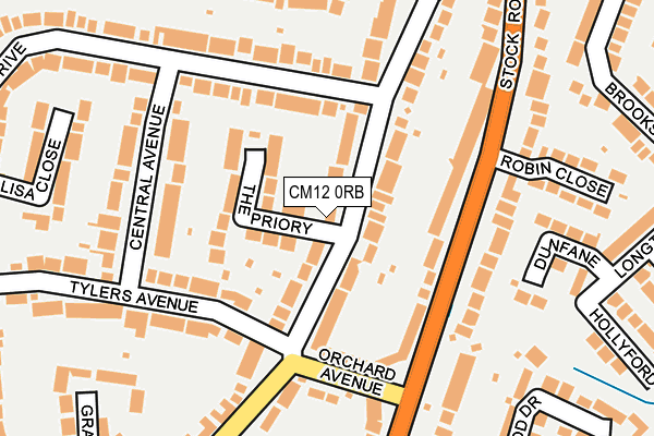 CM12 0RB map - OS OpenMap – Local (Ordnance Survey)