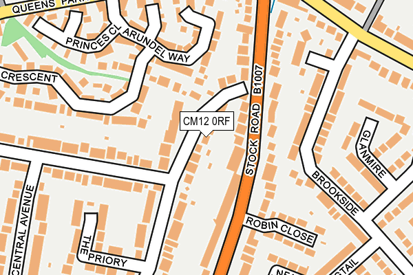 CM12 0RF map - OS OpenMap – Local (Ordnance Survey)