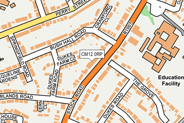 CM12 0RP map - OS OpenMap – Local (Ordnance Survey)