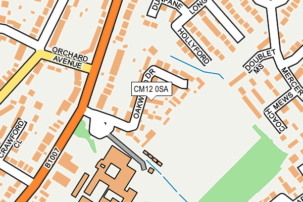 CM12 0SA map - OS OpenMap – Local (Ordnance Survey)