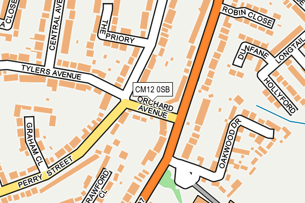 CM12 0SB map - OS OpenMap – Local (Ordnance Survey)