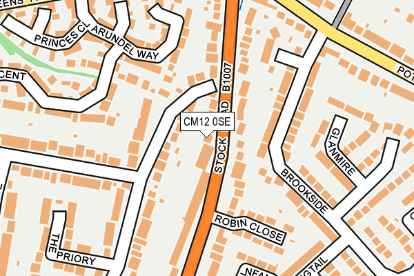 CM12 0SE map - OS OpenMap – Local (Ordnance Survey)