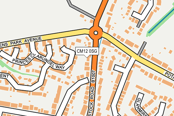 CM12 0SG map - OS OpenMap – Local (Ordnance Survey)