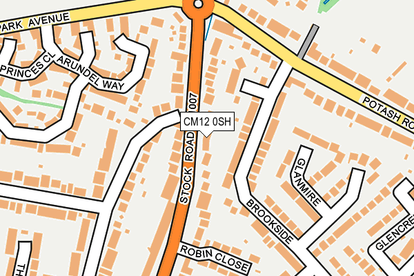 CM12 0SH map - OS OpenMap – Local (Ordnance Survey)