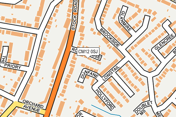 CM12 0SJ map - OS OpenMap – Local (Ordnance Survey)