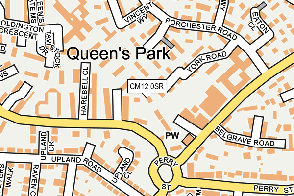 CM12 0SR map - OS OpenMap – Local (Ordnance Survey)