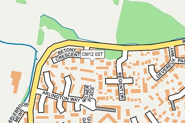 CM12 0ST map - OS OpenMap – Local (Ordnance Survey)