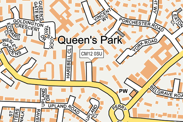CM12 0SU map - OS OpenMap – Local (Ordnance Survey)
