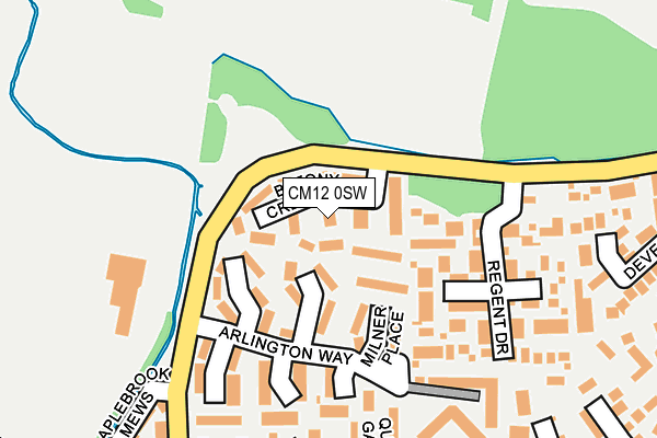 CM12 0SW map - OS OpenMap – Local (Ordnance Survey)