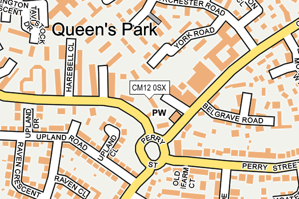 CM12 0SX map - OS OpenMap – Local (Ordnance Survey)