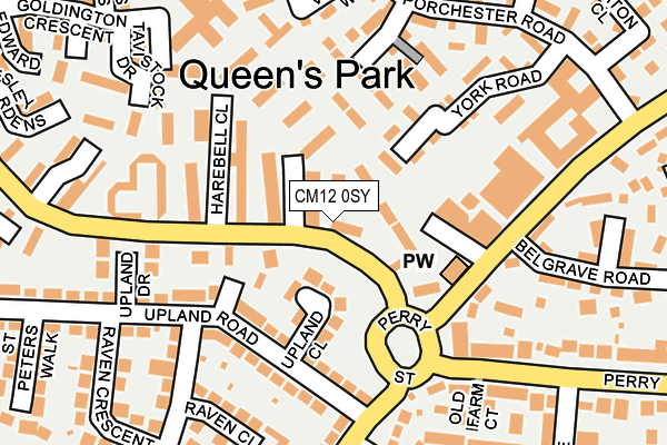 CM12 0SY map - OS OpenMap – Local (Ordnance Survey)