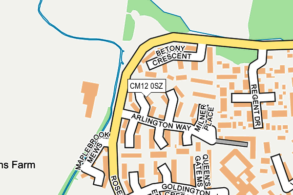 CM12 0SZ map - OS OpenMap – Local (Ordnance Survey)