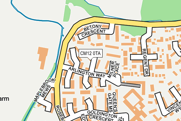 CM12 0TA map - OS OpenMap – Local (Ordnance Survey)