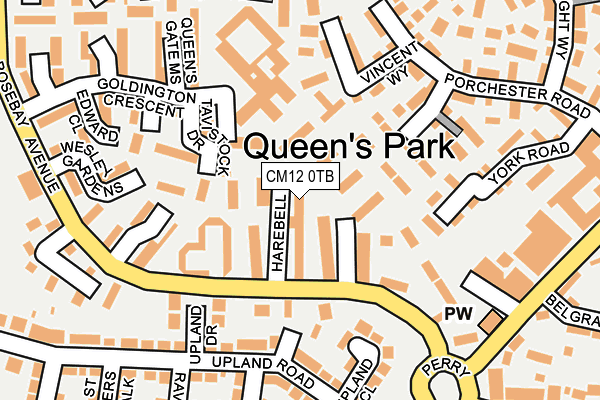 CM12 0TB map - OS OpenMap – Local (Ordnance Survey)