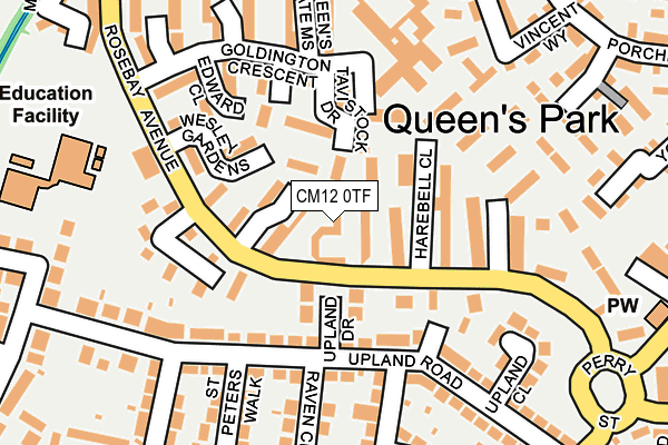 CM12 0TF map - OS OpenMap – Local (Ordnance Survey)