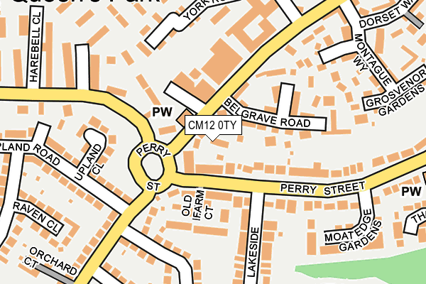 CM12 0TY map - OS OpenMap – Local (Ordnance Survey)