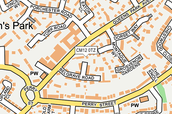 CM12 0TZ map - OS OpenMap – Local (Ordnance Survey)