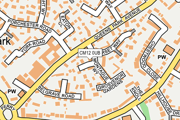 CM12 0UB map - OS OpenMap – Local (Ordnance Survey)