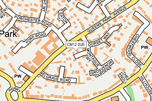CM12 0UE map - OS OpenMap – Local (Ordnance Survey)