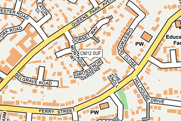 CM12 0UF map - OS OpenMap – Local (Ordnance Survey)