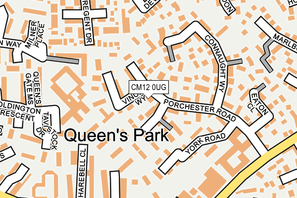 CM12 0UG map - OS OpenMap – Local (Ordnance Survey)