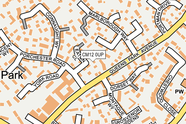 CM12 0UP map - OS OpenMap – Local (Ordnance Survey)