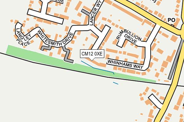 CM12 0XE map - OS OpenMap – Local (Ordnance Survey)