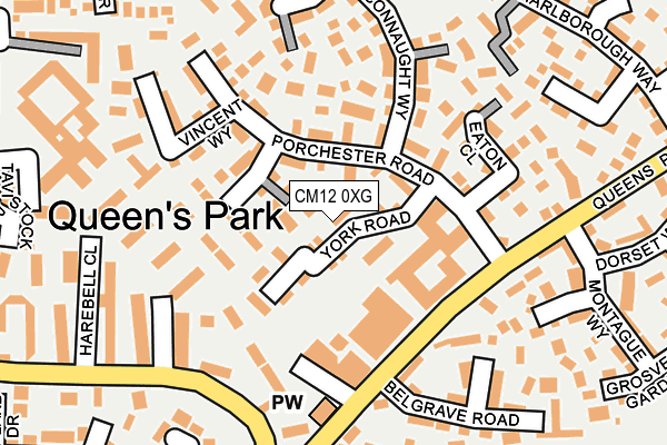 CM12 0XG map - OS OpenMap – Local (Ordnance Survey)