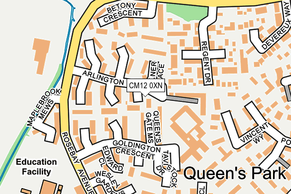 CM12 0XN map - OS OpenMap – Local (Ordnance Survey)