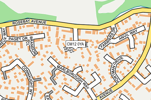 CM12 0YA map - OS OpenMap – Local (Ordnance Survey)