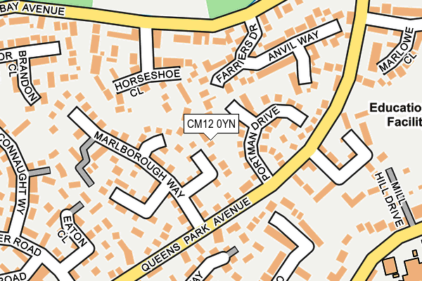 CM12 0YN map - OS OpenMap – Local (Ordnance Survey)