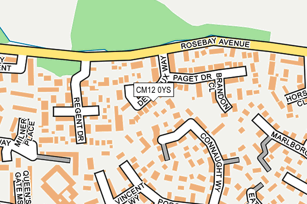 CM12 0YS map - OS OpenMap – Local (Ordnance Survey)