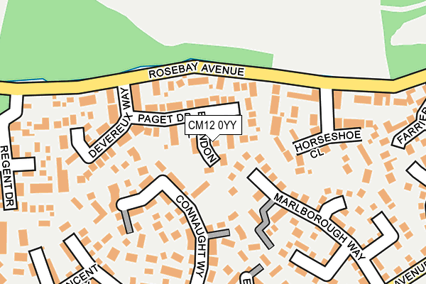 CM12 0YY map - OS OpenMap – Local (Ordnance Survey)