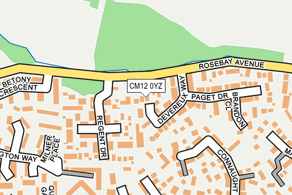 CM12 0YZ map - OS OpenMap – Local (Ordnance Survey)