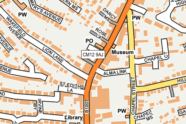 CM12 9AJ map - OS OpenMap – Local (Ordnance Survey)