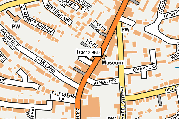 CM12 9BD map - OS OpenMap – Local (Ordnance Survey)