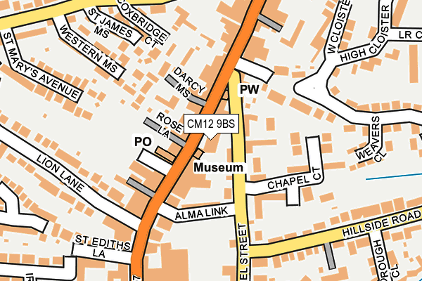 CM12 9BS map - OS OpenMap – Local (Ordnance Survey)