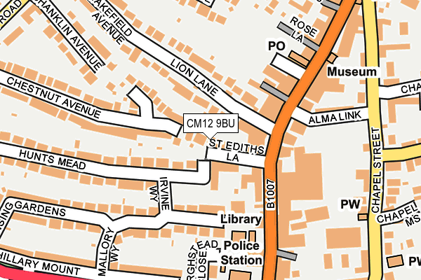 CM12 9BU map - OS OpenMap – Local (Ordnance Survey)